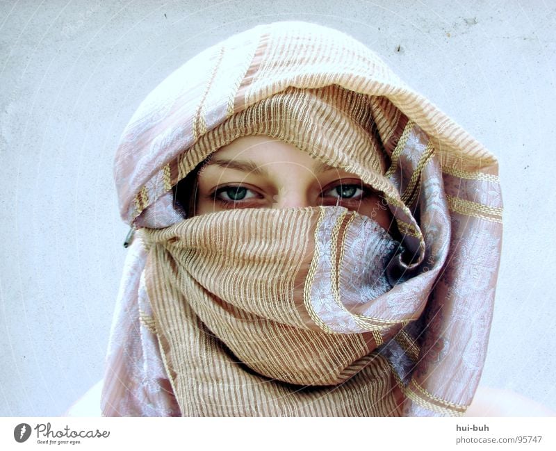 The woman from the desert. Woman Packaged Near and Middle East Scarf Physics Wall (building) Vail Festive Religion and faith Moral Iran Arabia Rag Warmth nude