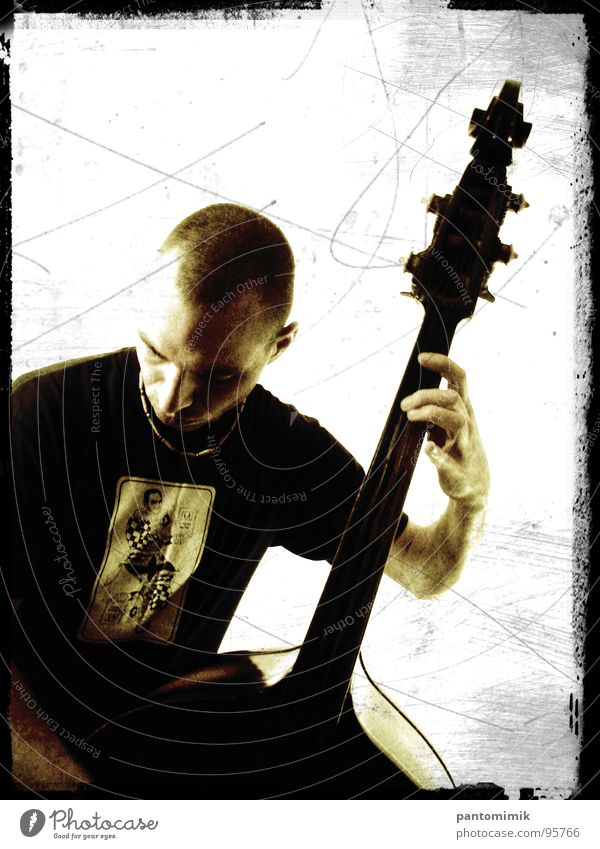 spaceman Jazz Emotions Concentrate Concert Music Double bass Silhouette musician Sepia