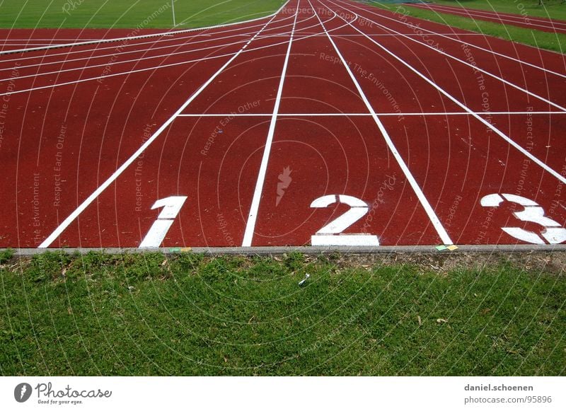 1-2-3 Racecourse Sporting grounds Track and Field Red Green Background picture Hundred-metre sprint Sports Playing Sporting event Competition Beginning Target