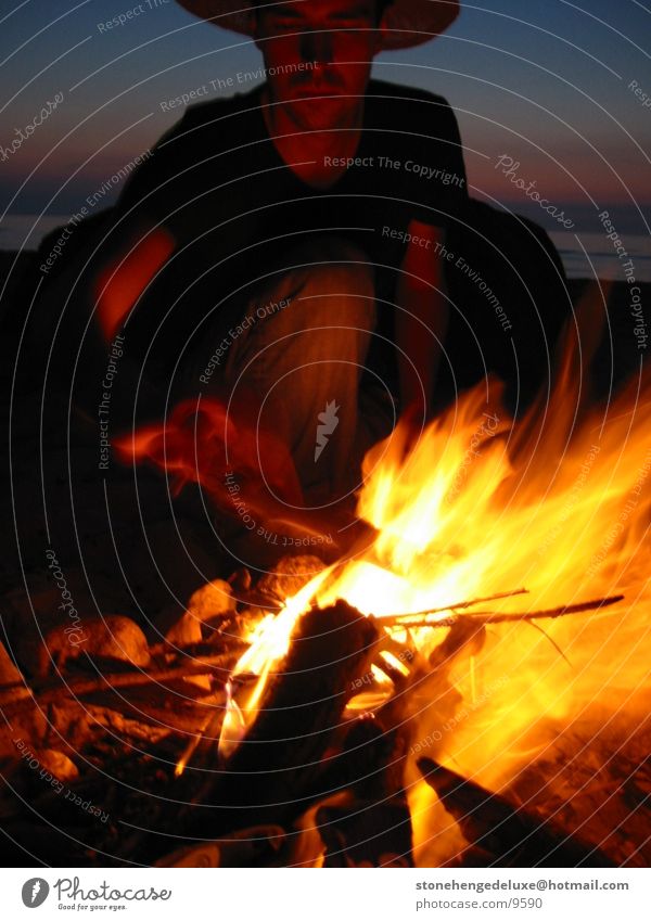 campfire Night Summer Man Baltic Sea Blaze