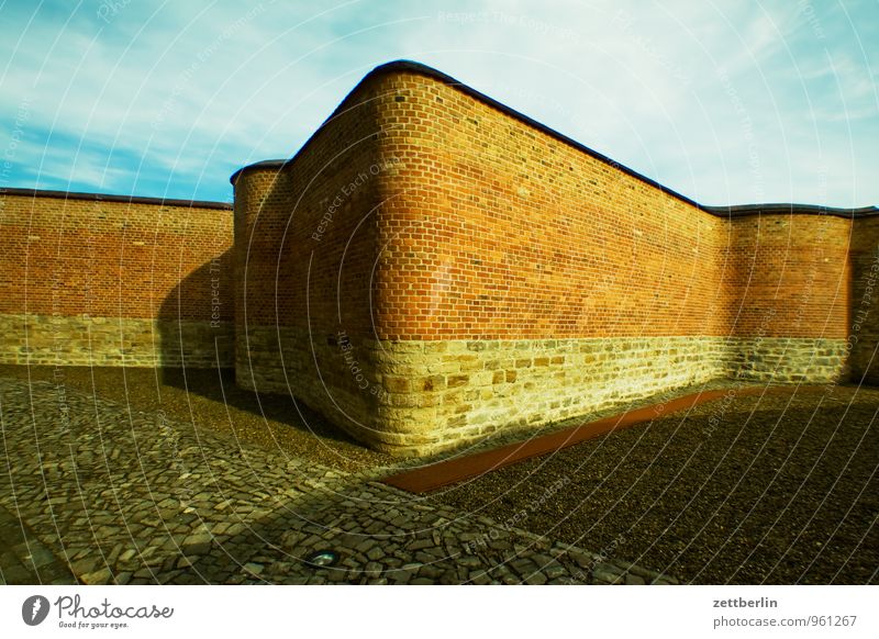 wall Old town aschersleben Small Town Saxony-Anhalt City life Wall (barrier) projection Corner Courtyard Terrace Interior courtyard Copy Space Wide angle