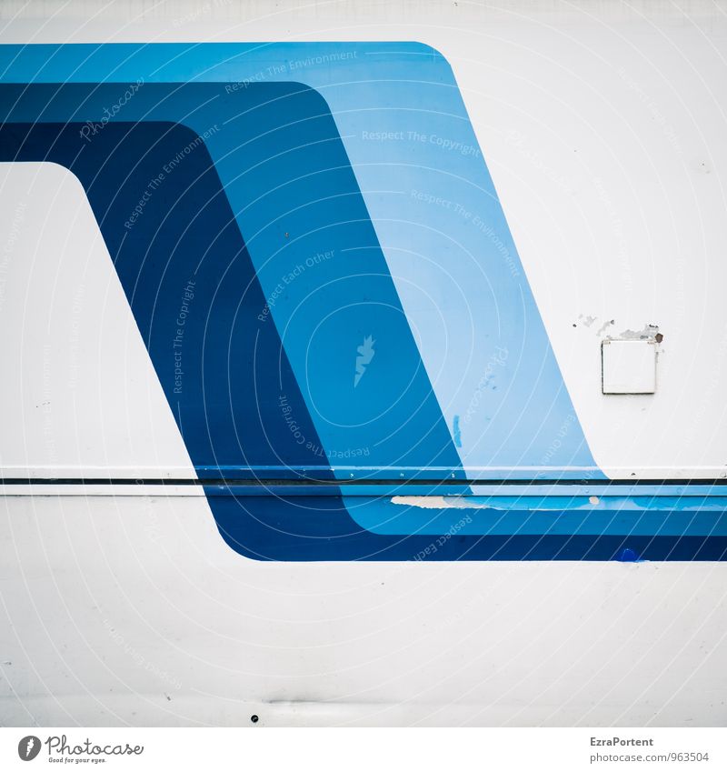waves Style Design Vehicle Sign Characters Line Stripe Blue White Colour Illustration Graph Graphic Abstract Bulge Old Scratch mark Car body Metal Colour photo