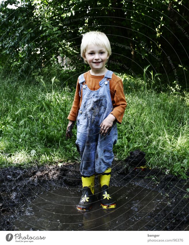 slush Puddle Child Rubber Boots Wet Joy Water Rain Dirty Boy (child)