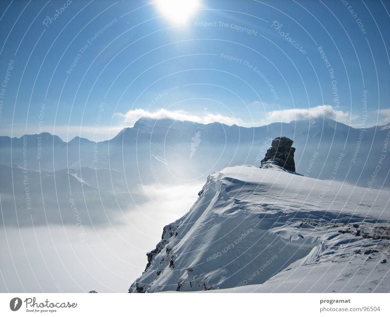 Far-sightedness into the Hohe Tauern Winter Skier Deep snow Hohen Tauern NP White Infinity Cold Soft Austria Exterior shot Landscape format Beautiful Mountain
