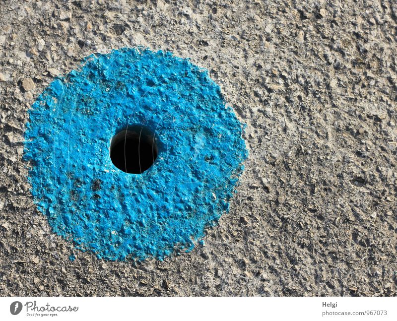black hole Lanes & trails Concrete floor Exceptional Simple Uniqueness Round Blue Gray Black Safety Attentive Creativity Arrangement Hollow Circle