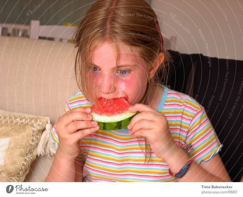 Theresia´s Melon Water melon Child Girl Nutrition Human being Food Life Nature Tears Fatigue