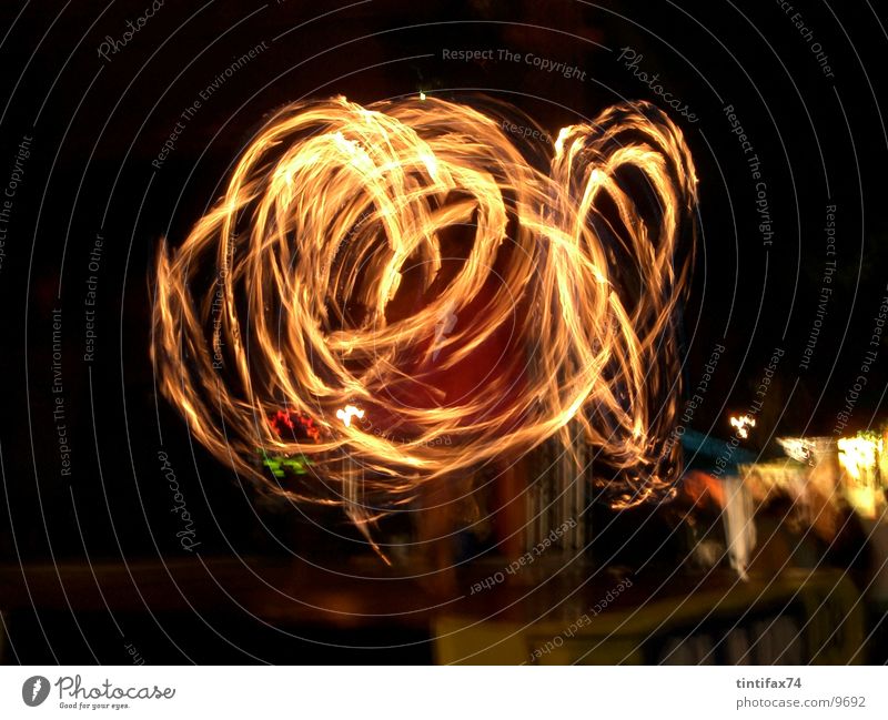 fire play Light Night Playing Visual spectacle Circle Long exposure Speed Blaze
