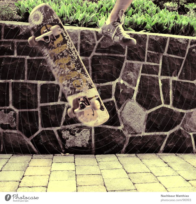up and away Skateboarding Footwear Wall (barrier) Mosaic Hardflip Exceptional Joy Colour Funsport Feet Chucks Part Cobblestones Flying Crazy Garden
