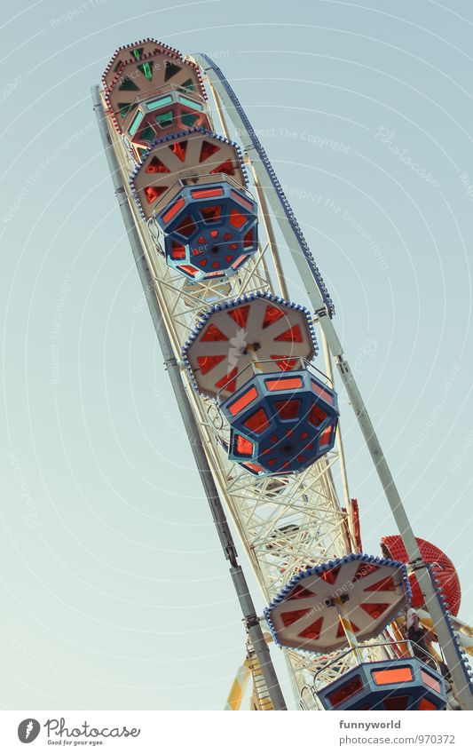 obliquely Fairs & Carnivals Above Under Joy Joie de vivre (Vitality) Ease Tall Large Ferris wheel Colour photo Exterior shot Copy Space left Copy Space right