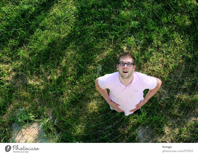 Marc desperate Meadow Grass Tall Large Small Stand Looking Under Upper body Bird's-eye view Man Communicate Human being Above