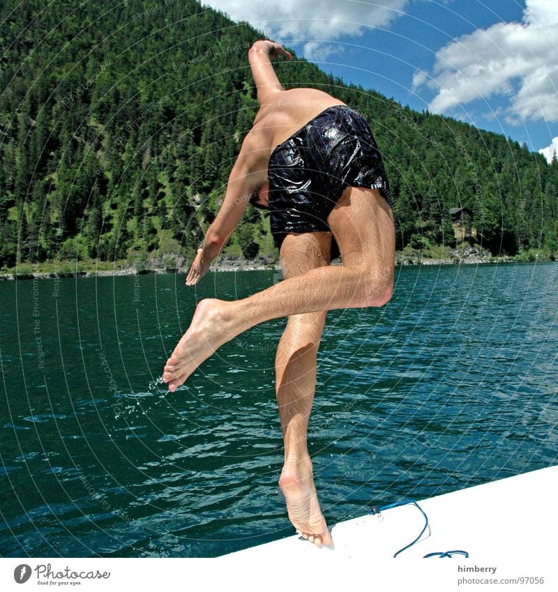 refresh royal IX Lake Man Refreshment Pedalo Watercraft Sailboat Swimming pool Austria Jump Dive Headfirst dive Hand Sports Playing Mountain more youthful