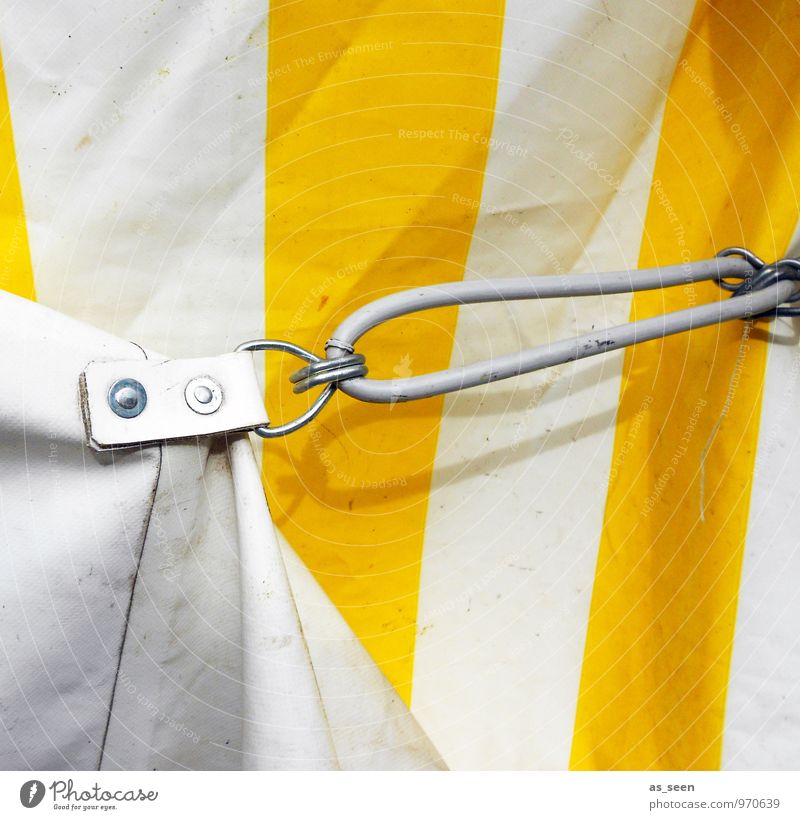 tent camp Fairs & Carnivals Circus Event Shows Tent Tarpaulin Tent door Tent camp Checkmark Eyelet Metal Plastic Authentic Firm Bright Strong Yellow White