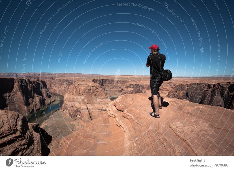 the testi at the horseshoe bend Masculine Body Back 1 Human being 30 - 45 years Adults Environment Nature Landscape Elements Earth Sand Air Water Summer