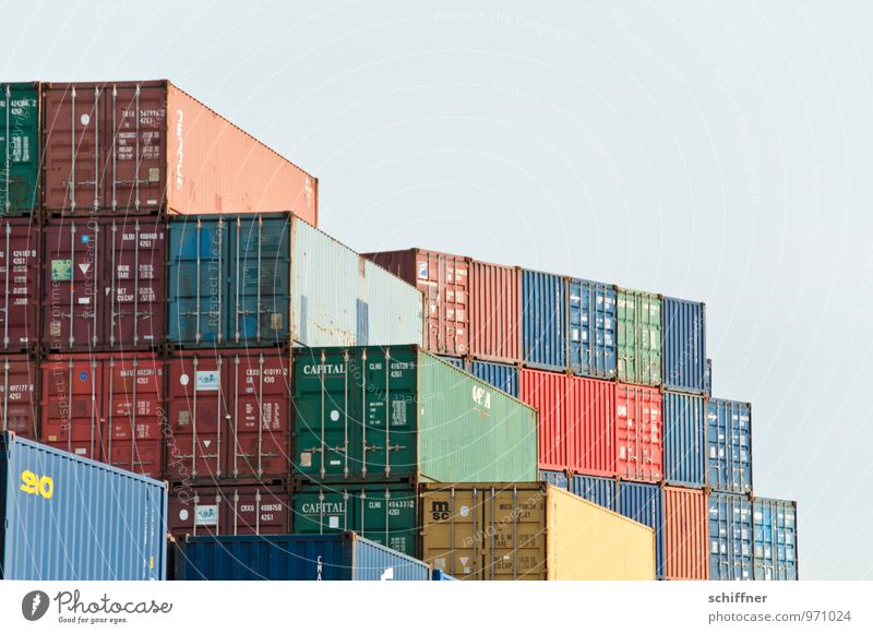Floor | Belgian prefabricated building Navigation Harbour Container Blue Brown Container terminal Container cargo Logistics Economic crisis Economic growth
