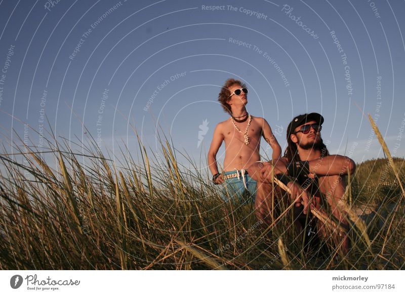surfer rockers chillin in the sun Rock'n'Roll Surfer Waves Vacation & Travel Stomach Cool (slang) Grass France Eyeglasses Sunglasses Drummer Art Culture String