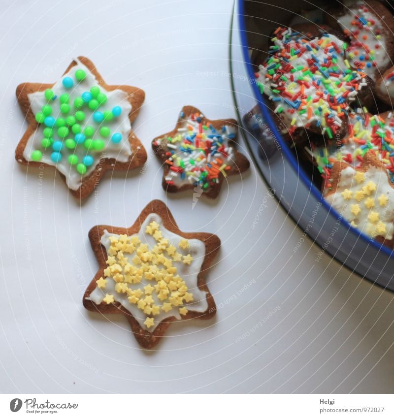stocky Food Dough Baked goods Candy Cookie Star (Symbol) Granules Nutrition Christmas & Advent Tin Metal Lie Esthetic Fragrance Fresh Beautiful Uniqueness