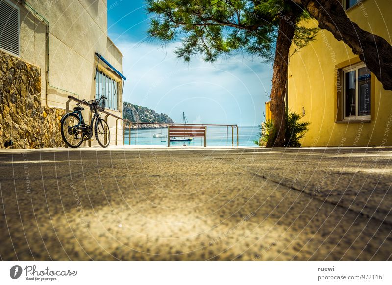 Bench with sea view Vacation & Travel Summer Summer vacation Ocean Nature Water Sky Climate Beautiful weather Majorca House (Residential Structure)