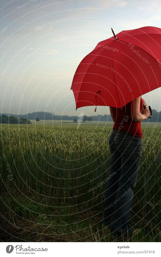 If grain and wine are to thrive, there must be rain in June. Field Sunshade Umbrella Red Green Spring Summer Rain Stand To enjoy Country life Romance Lovely