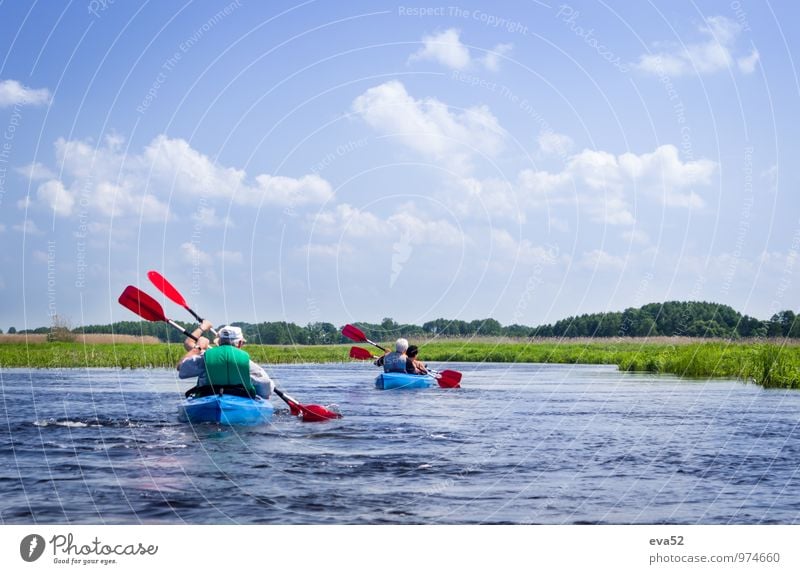 Elderly couples kayaking on river Vacation & Travel Tourism Adventure Summer Summer vacation Sun "water river swamps" Fitness Sports Training Fan Canoeist