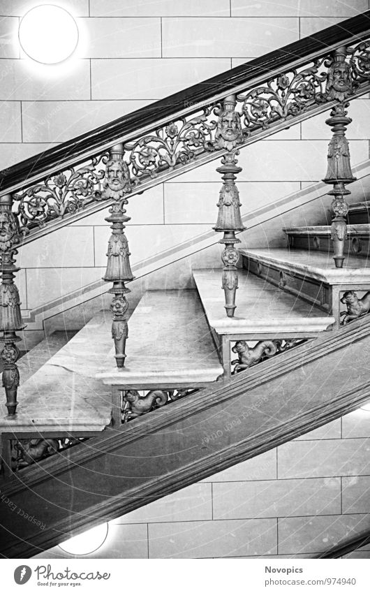 Schwerin Palace staircase Interior design Room Architecture Stairs Black White stagger Staircase (Hallway) Column rail Handrail Lock interior equipment