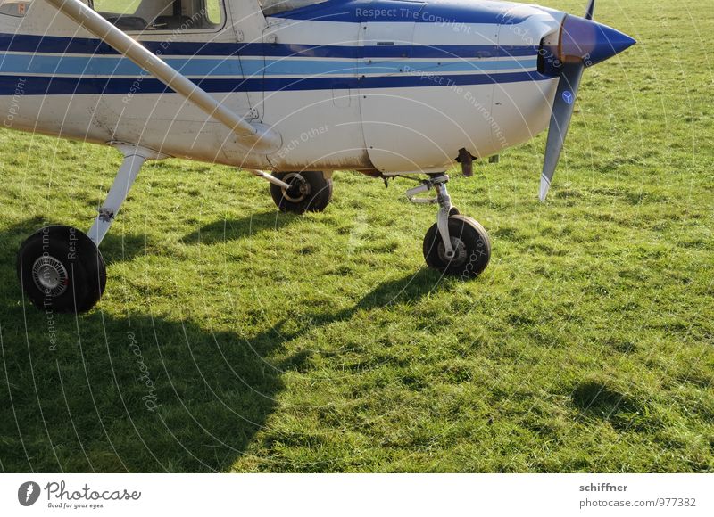 All the wheels on it? Let's go! Machinery Aviation Airplane Two-seater Aircraft Airfield Flying Green Meadow Fear of flying Airplane window Propeller