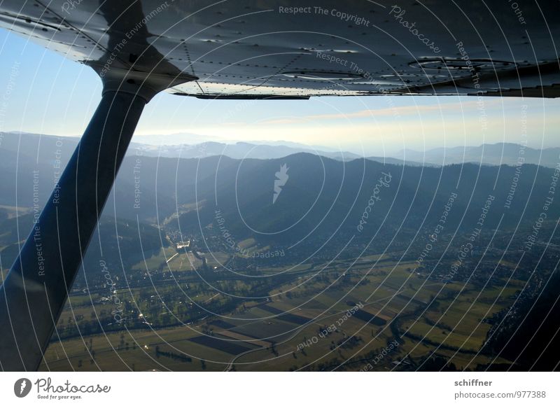 Heiligs Blechle Aviation Airplane Propeller aircraft Two-seater Aircraft In the plane View from the airplane Flying Wing Black Forest Freiburg im Breisgau