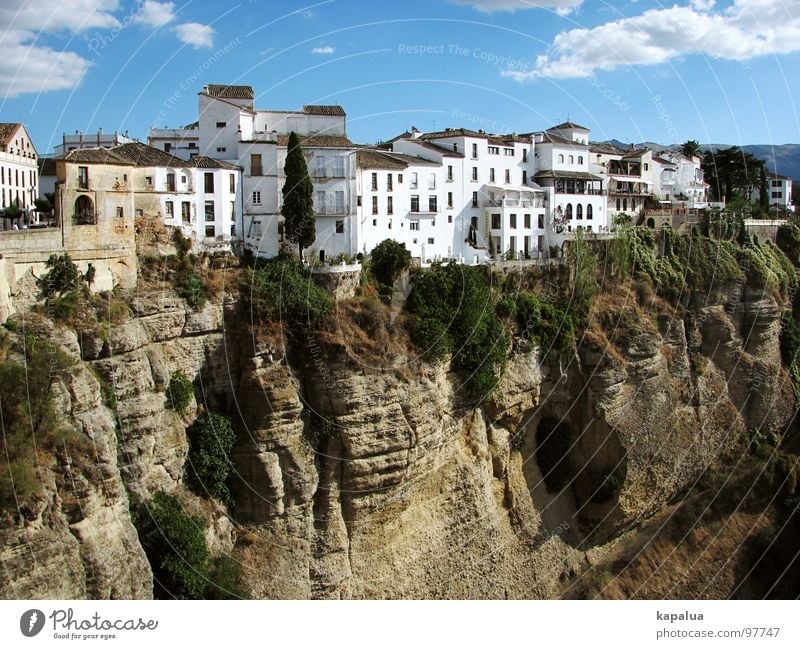 Ronda, Costa del Sol Malaga Spain House (Residential Structure) Town Canyon Europe Mountain Rock Sky Sun