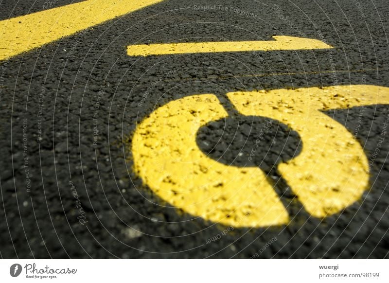 number 16 Yellow Black Parking lot Digits and numbers street lettering