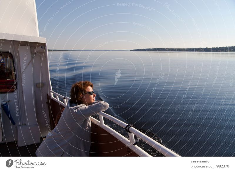 rita enjoys the vänern Vacation & Travel Trip Summer Human being Feminine 1 30 - 45 years Adults Lake Inland navigation Boating trip Relaxation To enjoy Looking