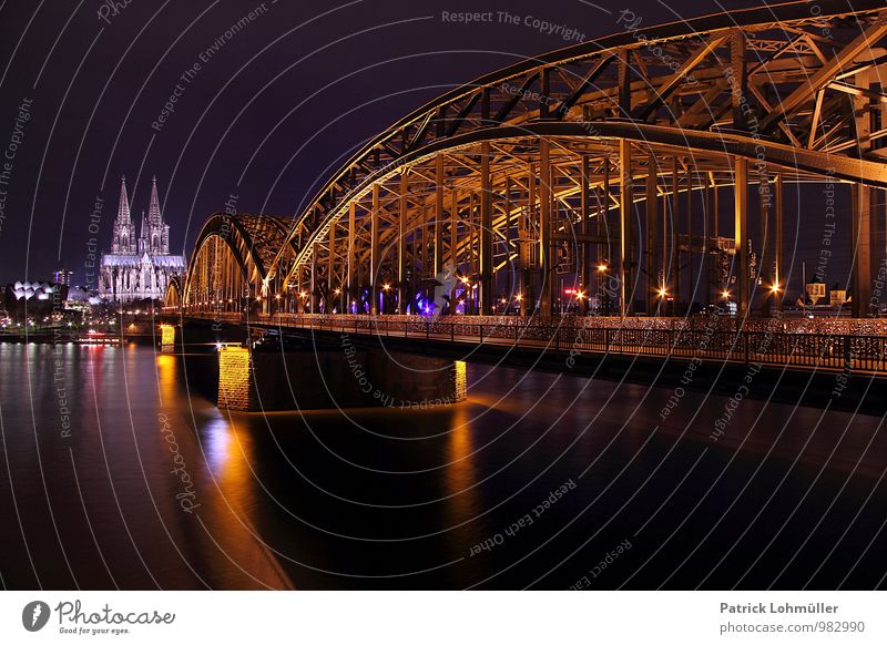 Hohenzollern Bridge Cologne Architecture Environment Water Germany Europe Town Downtown Church Dome Manmade structures Tourist Attraction Landmark Monument
