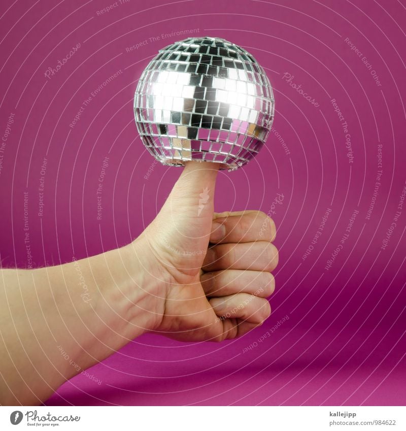 top of the pops Arm Hand Fingers Feasts & Celebrations Disco ball Party Party mood Party night Disc jockey Music Thumb hit parade Hit Good Success Glittering
