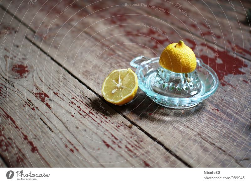 vitamin C Food Sour Lemon Yellow citrus fruit Lemon squeezer Old Vintage vitamins Fruit Healthy Eating Fresh Colour photo Deserted Copy Space left