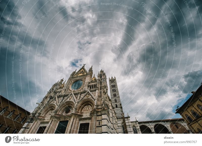 Cattedrale di Santa Maria Assunta Vacation & Travel Tourism Sightseeing City trip Sky Clouds Siena Italy Town Downtown Old town Deserted Church Dome
