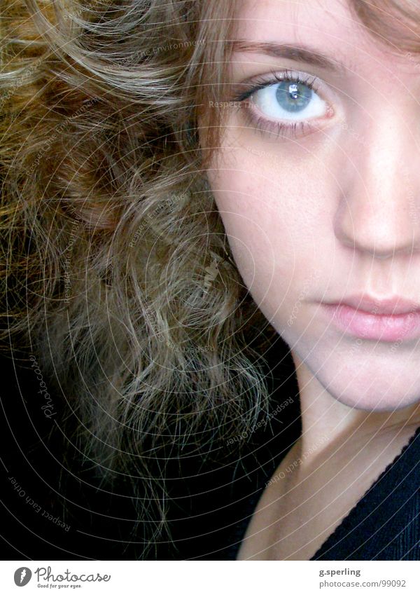 piece I Portrait photograph Half Woman Girl Fragment Youth (Young adults) Face Looking Eyes Part