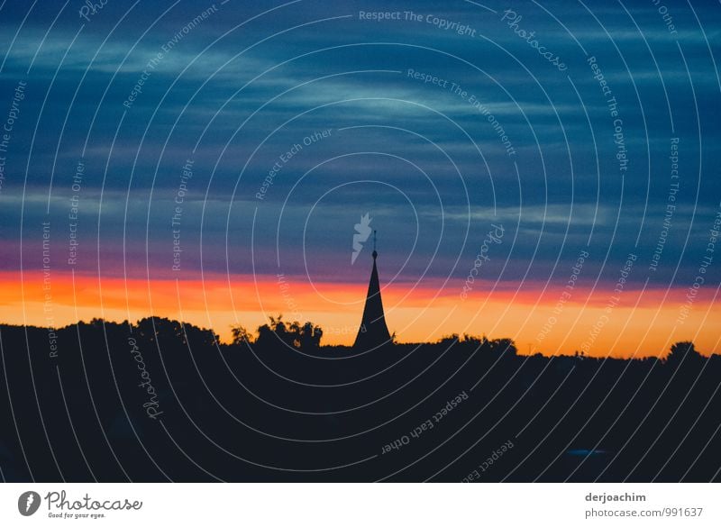 The night comes, Wonderful evening mood in my hometown, with view of the church, " Franconia " Joy Calm Summer Environment Night sky Sunrise Sunset
