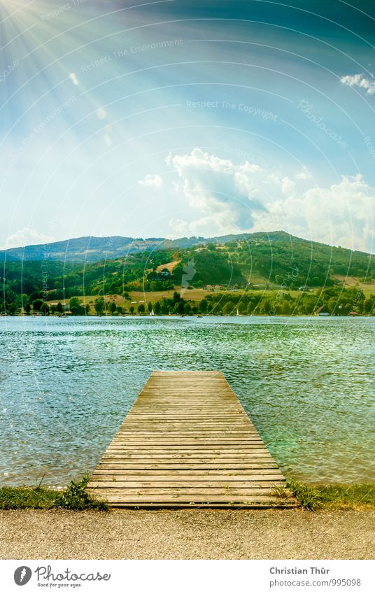 bathing jetty Life Harmonious Well-being Contentment Senses Relaxation Calm Vacation & Travel Tourism Trip Freedom Summer Summer vacation Sun Beach Nature