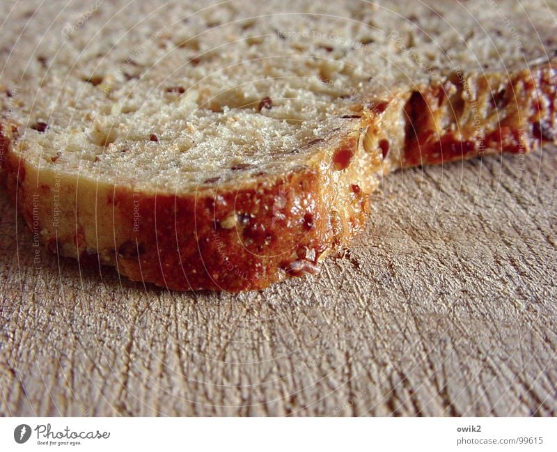 slice Colour photo Close-up Detail Pattern Structures and shapes Deserted Day Shallow depth of field Food Bread Nutrition Breakfast Portion Chopping board