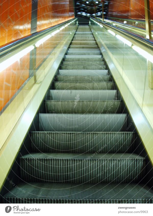 escalator Escalator Underground Empty Photographic technology long stair Wait Stairs