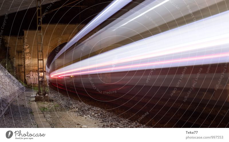 Night Train II Vacation & Travel Town Tunnel Transport Means of transport Traffic infrastructure Highway Rail transport Train travel Railroad Underground Yellow