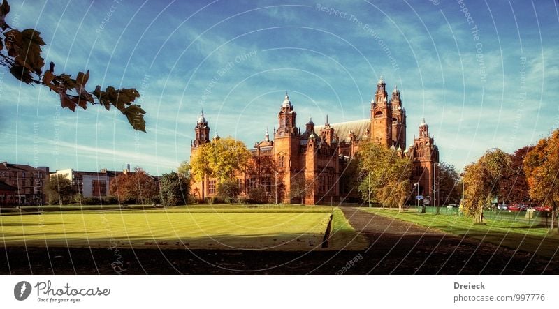 Kelvingrove Art Gallery Glasgow Museum Work of art Architecture Culture Autumn Park Meadow Scotland Town Downtown Castle Tower Manmade structures