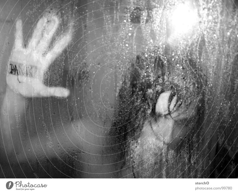 PANIC Panic Dark Woman Naked Black White Wet Damp Bathroom Fear Shower (Installation) Take a shower
