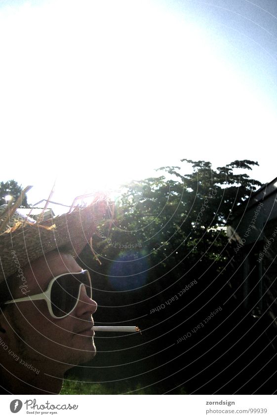 sun smoke Back-light Straw hat Sunglasses Smoking Summer Relaxation Cologne Man Sunhat Smoke chill